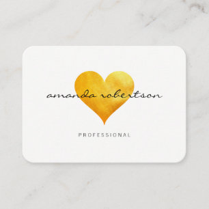 Cartão De Visita Coração Dourado Cutesy
