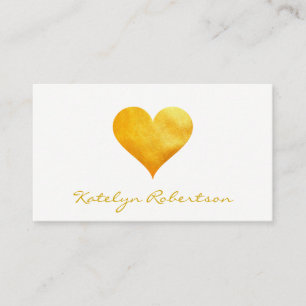 Cartão De Visita Coração Dourado Cutesy