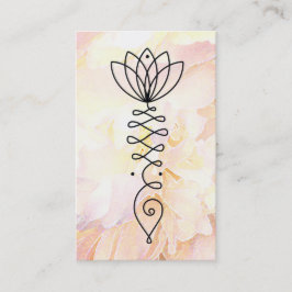 Cartão De Visita *~* Coração Lotus Peony Flower Floral Reiki Yoga