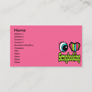 Cartão De Visita Coração Olho Brilhante Eu Adoro Scrapbooking