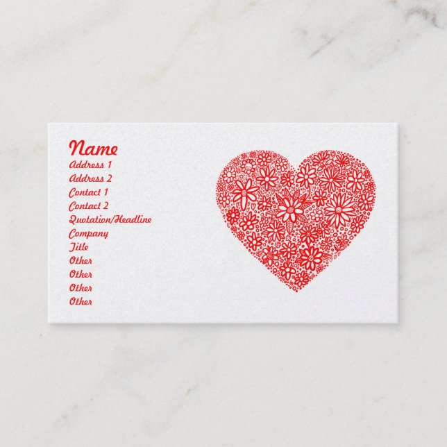 Cartão De Visita Coração reunido - ouro (Frente)