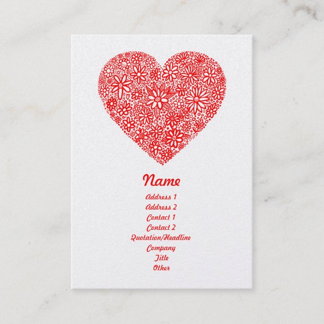 Cartão De Visita Coração reunido - ouro - vertical (Frente)