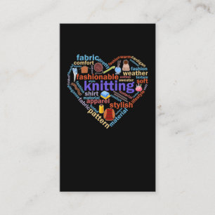 Cartão De Visita Coração-tricotando Fios-Cardíacos