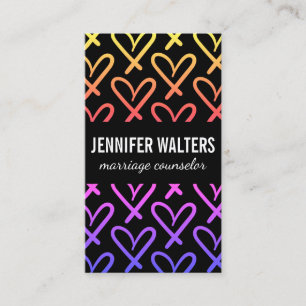 Cartão De Visita Corações Colorido