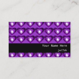 Cartão De Visita "Corações" roxos, faixa negra, púrpura
