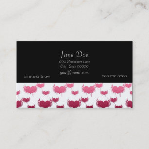 Cartão De Visita Corações Vermelhos e Cor-de-Rosa, Cujos Asas