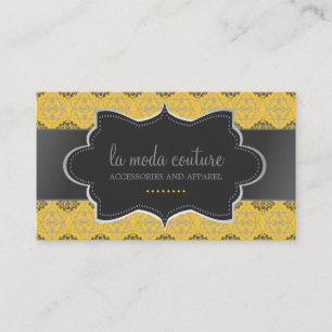 Cartão de visita corajoso do desenhista do damasc