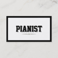 Cartão de visita corajoso moderno do pianista da