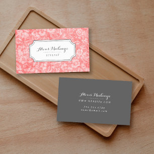 Cartão De Visita Coral e Cinza