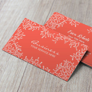 Cartão De Visita Coral Reef Praia Tema Spa Salon Makeup Artista