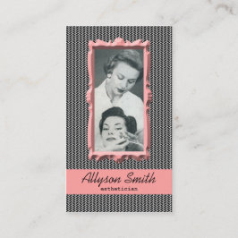 Cartão de visita coral retro do Esthetician de