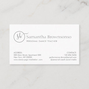 Cartão De Visita Coreógrafo do estúdio de dança personalizado