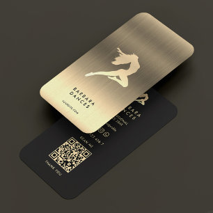Cartão De Visita Coreógrafo Dourado Elegante Dançarino Profissional