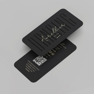 Cartão De Visita Coreógrafo Moderno Dançarino Negro Dourado