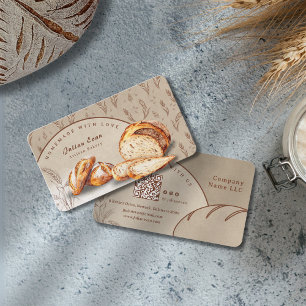 Cartão De Visita Cores Aquáticas Whimsan Artisan Bakery Pão Caseiro
