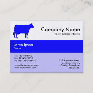 Cartão De Visita Cores da Banda central - Azul - Vaca