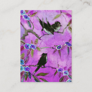 Cartão De Visita Cores da manhã: Pintura do pássaro no Lilac e no