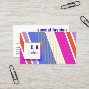 Cartão De Visita Cores da Moda Fresca e Legal