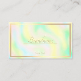 Cartão De Visita Cores de Pastel de Aquarela Douradas Horas de Aber