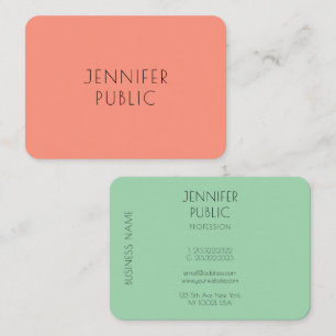 Cartão De Visita Cores de Tendência Elegante Personalizadas Simple