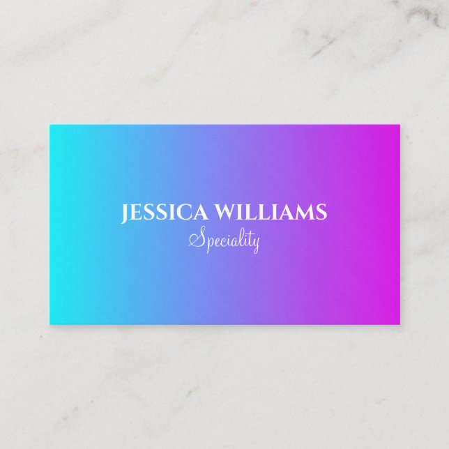 Cartão De Visita Cores do gradiente de pastel chic (Frente)