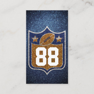 Cartão De Visita Cores do time de futebol da Escola de Glitter Azul