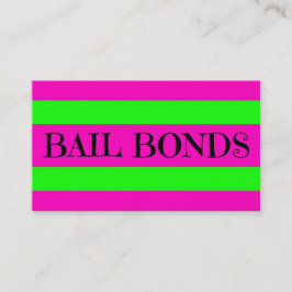 Cartão De Visita Cores Neon de Bail Bonds