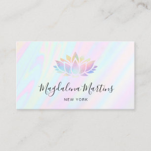 Cartão De Visita cores pastosas FAUX efeito holográfico lotus