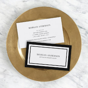 Cartão De Visita Cores Personalizadas Moderno Clássico Branco Centr