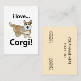 Cartão De Visita Corgi I Love Corgi