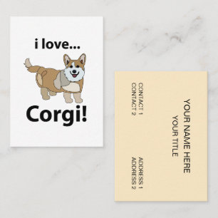 Cartão De Visita Corgi I Love Corgi
