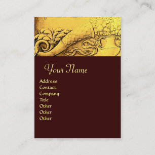 Cartão De Visita CORNUCOPIA MONOGRAMA, dourado brilhante, castanho