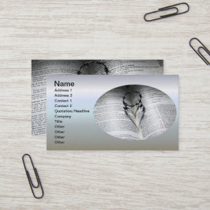 Cartão De Visita Coroa de Coração e Bíblia Thorns