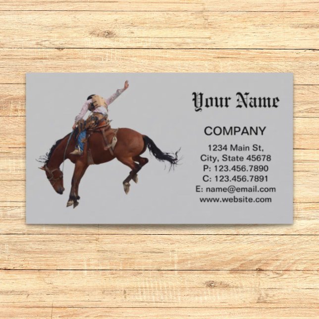 Cartão De Visita Coroa Ocidental do País, Riding Rodeo Cowboy (Country Western horseback Riding Rodeo Cowboy Business Card)