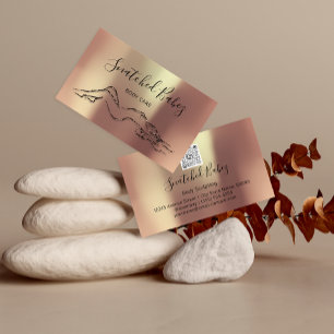 Cartão De Visita Corpo de Cuidados Esculpindo QRCODE Rosa preto Mod