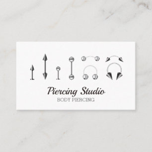 Cartão De Visita Corpo Estúdio de Piercing Esterlação Silver Jewelr