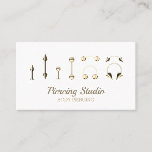 Cartão De Visita Corpo Piercing Studio - joia de ouro