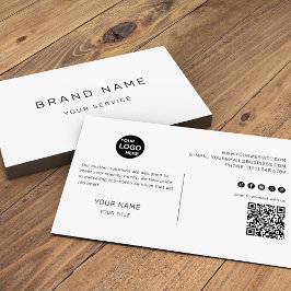 Cartão De Visita Corporação Mínima Moderna Preta E Branca