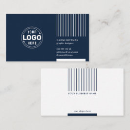 Cartão De Visita Corporação Minimalista Azul do Marinho Clássico