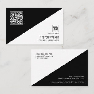 Cartão De Visita Corporação Profissional Simples de Código QR Mo