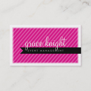 Cartão De Visita CORPORATE simples stripe magenta arrojada