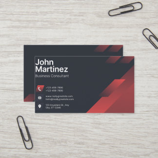 Cartão de Visita Corporativo Moderno Abstrato Verm