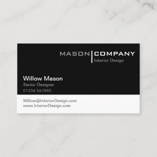Cartão de visita corporativo preto-e-branco simple