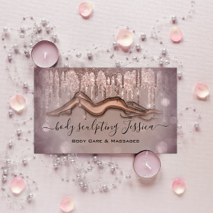 Cartão De Visita Correção corporal Esculpindo as unidades de Rosa