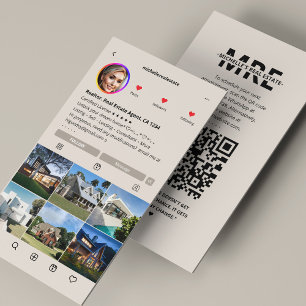 Cartão De Visita Corretor de Hipoteca Minimal IG Bege Areia Correto