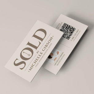 Cartão De Visita Corretor de Imóveis Código QR Foto Chave Areia