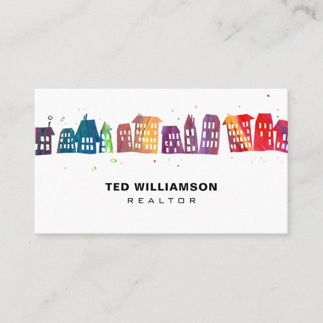 Cartão De Visita Corretor de imóveis moderno do profissional dos (Frente)