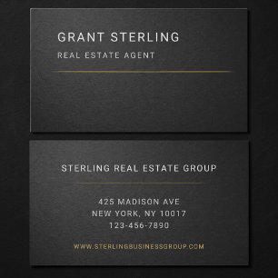 Cartão De Visita Corretor de Imóveis Preto Profissional 