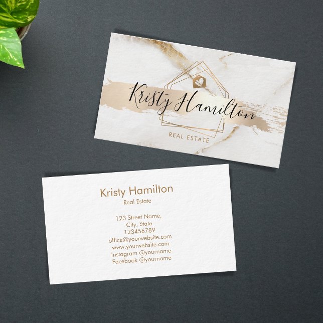 Cartão De Visita corretor imobiliário de imóveis de habitação (Criador carregado)