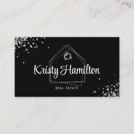 Cartão De Visita corretor imobiliário de imóveis ônibus prateado